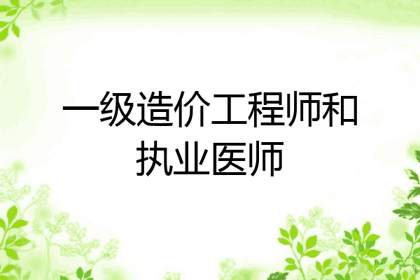 一级造价工程师和执业医师