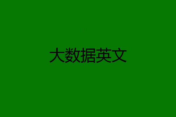 大数据英文