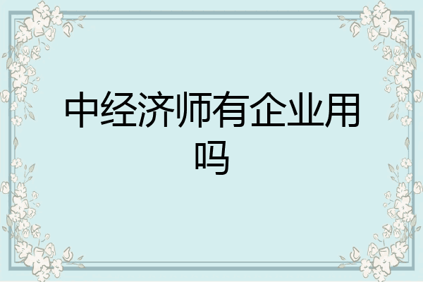 中经济师有企业用吗