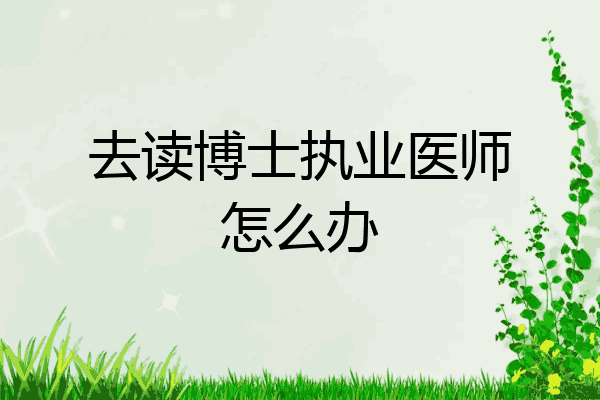 去读博士执业医师怎么办