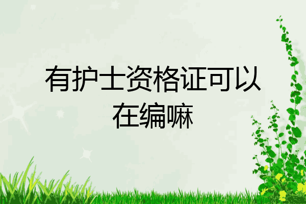 有护士资格证可以在编嘛