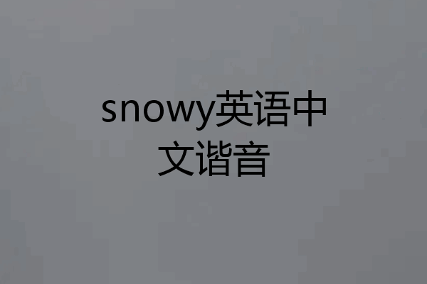 snowy英语中文谐音