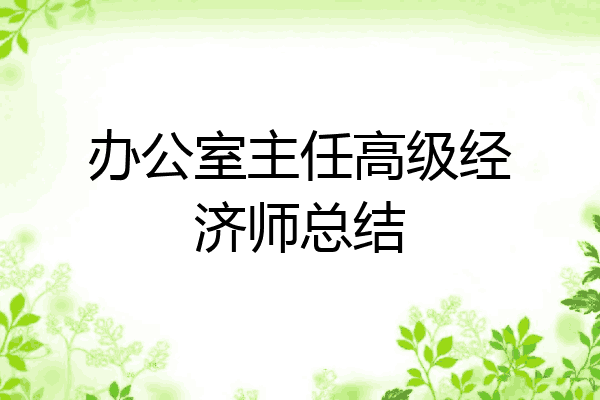 办公室主任高级经济师总结