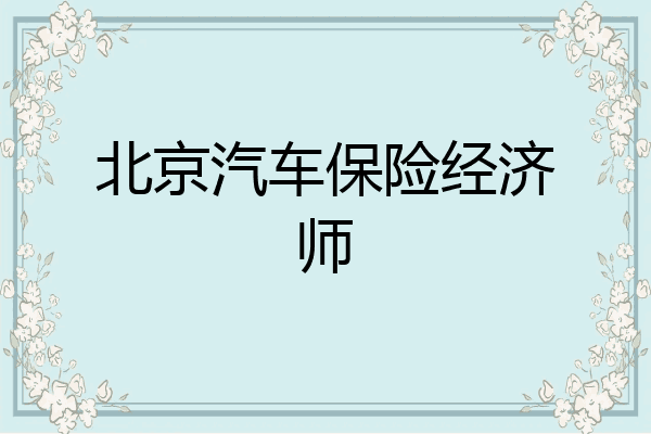 北京汽车保险经济师