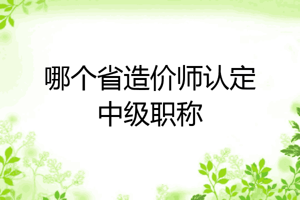 哪个省造价师认定中级职称