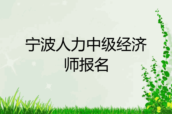 宁波人力中级经济师报名