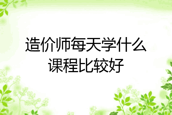 造价师每天学什么课程比较好