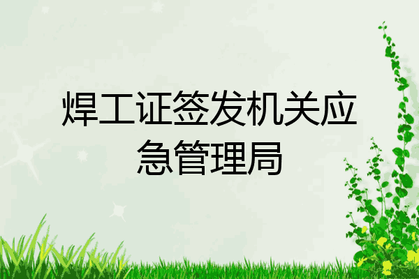 焊工证签发机关应急管理局