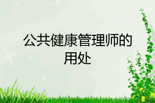 公共健康管理师的用处