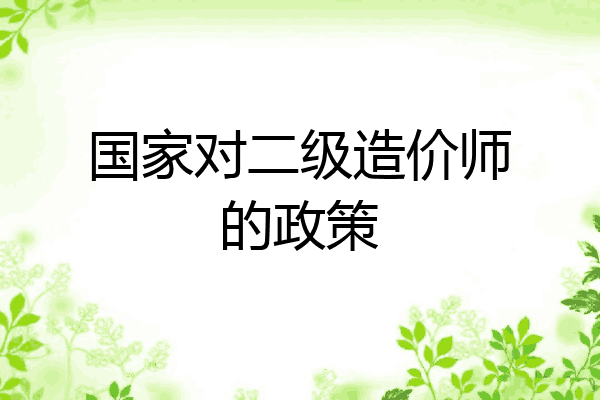 国家对二级造价师的政策