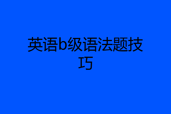 英语b级语法题技巧