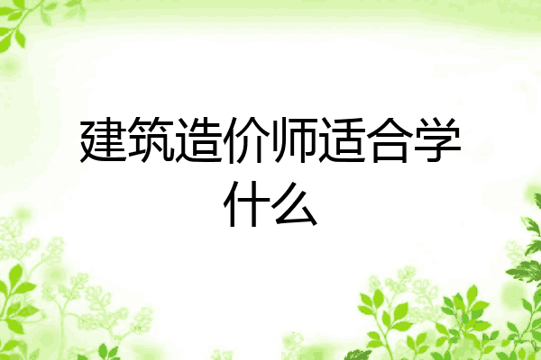建筑造价师适合学什么