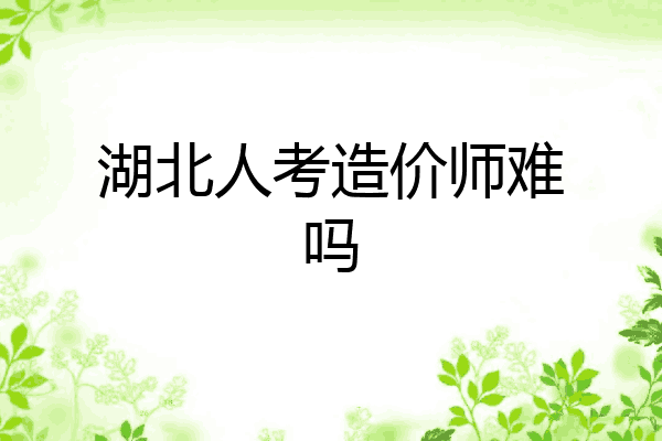 湖北人考造价师难吗
