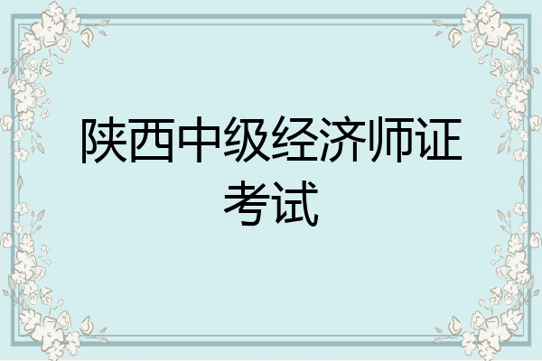 陕西中级经济师证考试