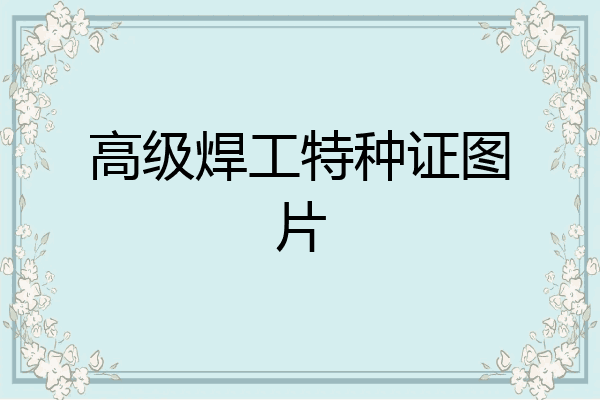 高级焊工特种证图片