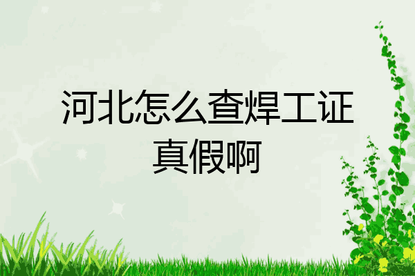 河北怎么查焊工证真假啊