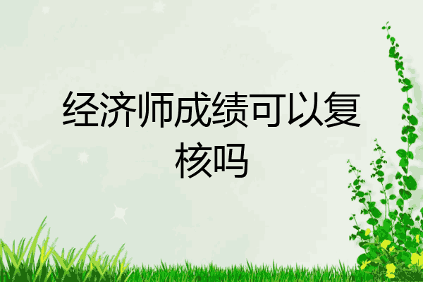 经济师成绩可以复核吗