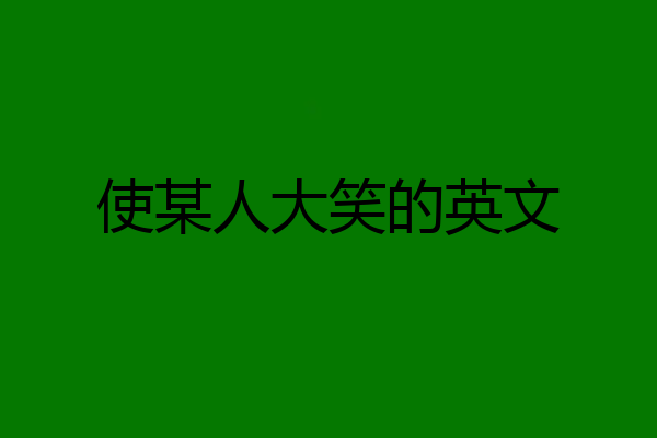使某人大笑的英文