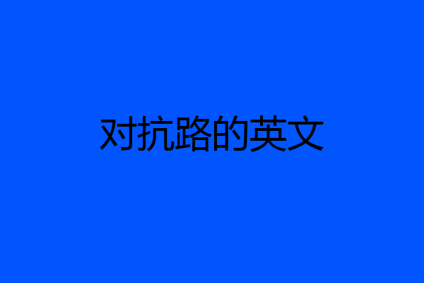 对抗路的英文