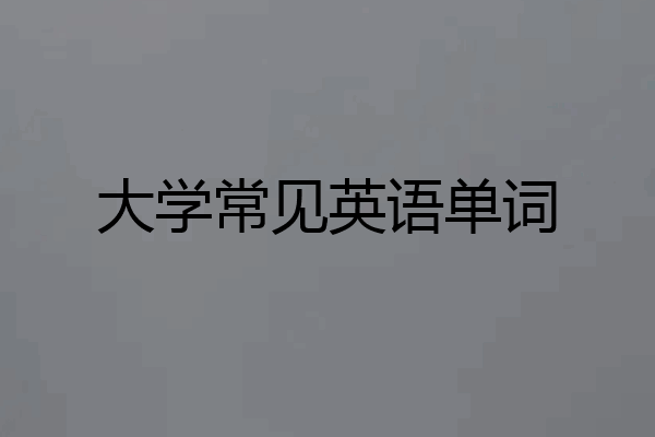 大学常见英语单词