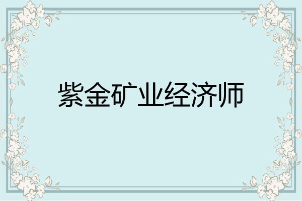紫金矿业经济师