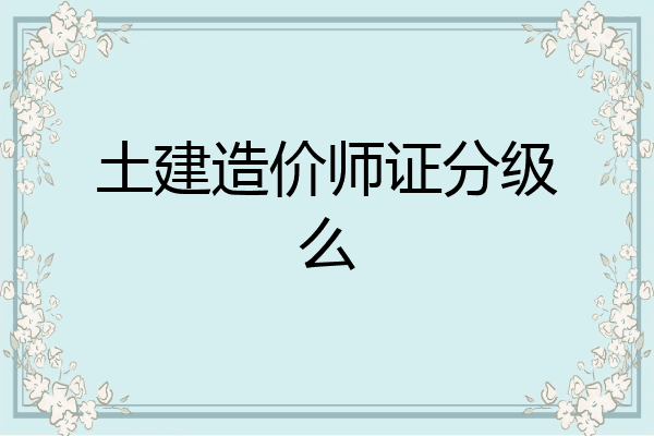 土建造价师证分级么