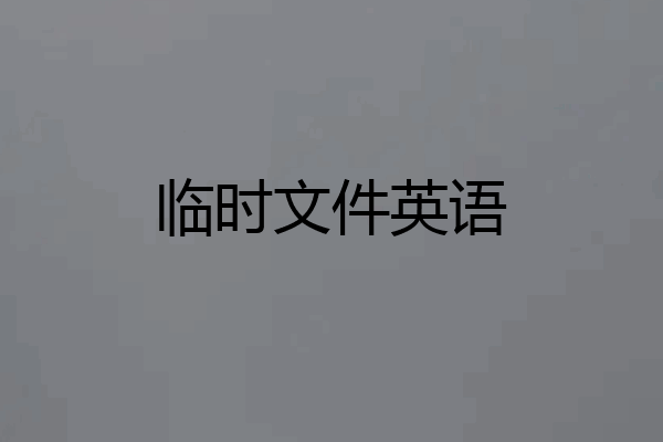 临时文件英语
