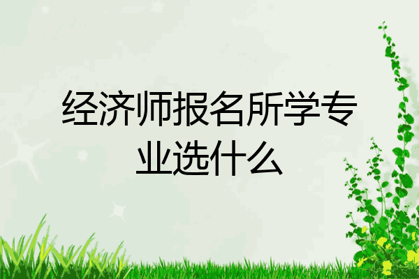 经济师报名所学专业选什么