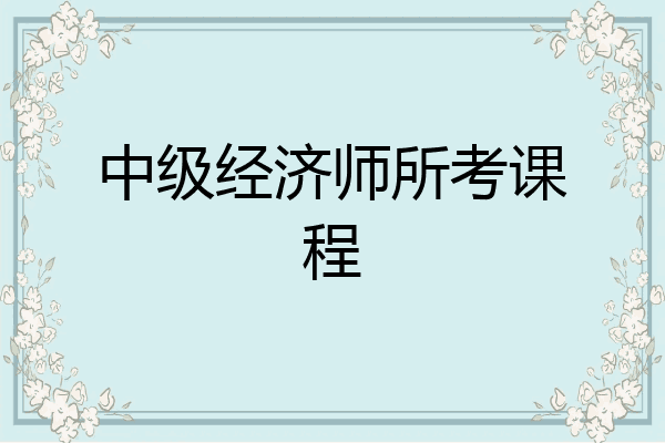 中级经济师所考课程