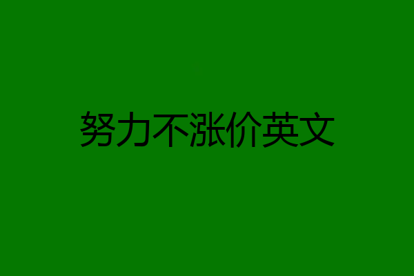 努力不涨价英文