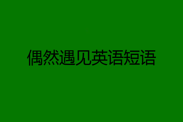 偶然遇见英语短语