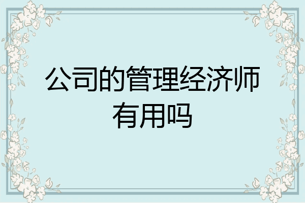 公司的管理经济师有用吗