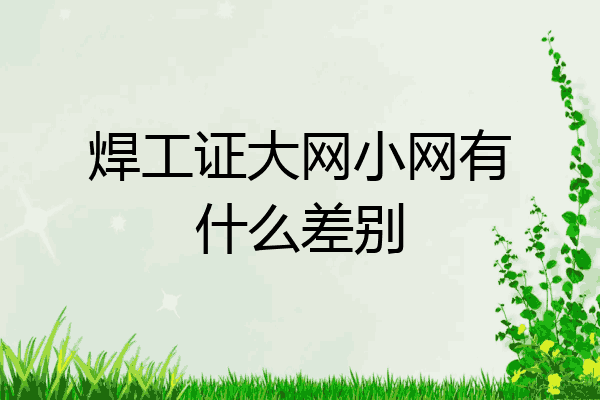 焊工证大网小网有什么差别
