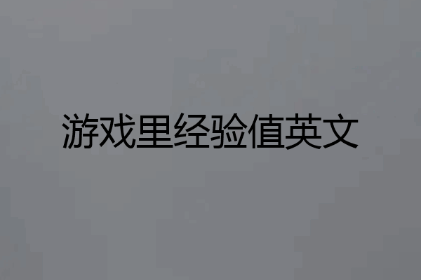 游戏里经验值英文