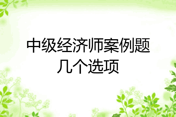 中级经济师案例题几个选项