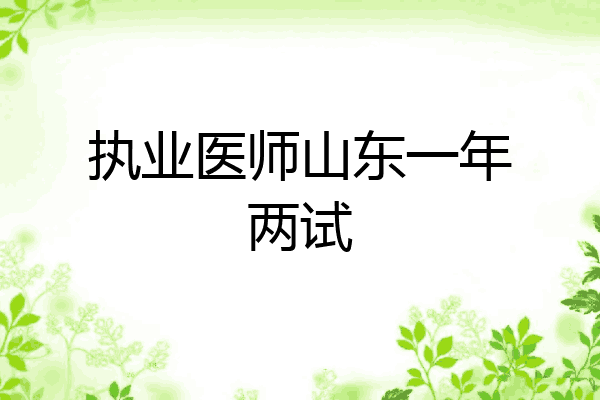 执业医师山东一年两试