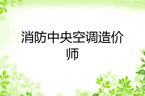 消防中央空调造价师