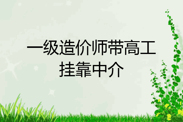 一级造价师带高工挂靠中介
