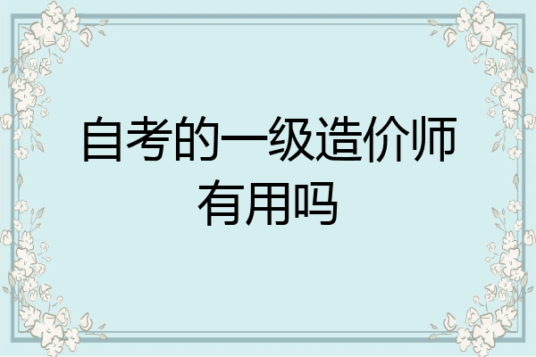 自考的一级造价师有用吗