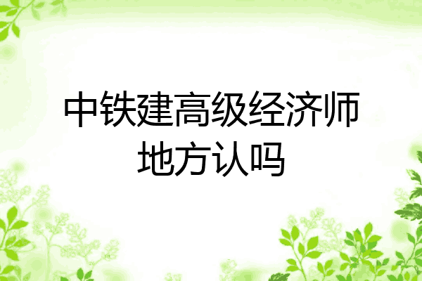 中铁建高级经济师地方认吗