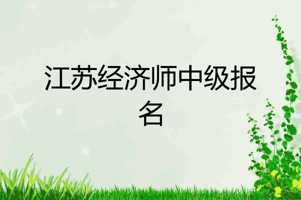 江苏经济师中级报名