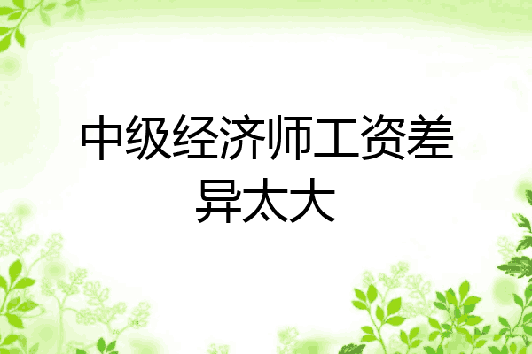 中级经济师工资差异太大
