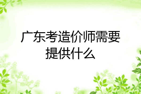 广东考造价师需要提供什么