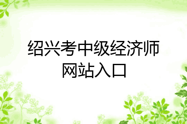 绍兴考中级经济师网站入口