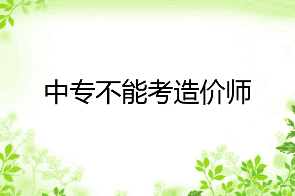 中专不能考造价师
