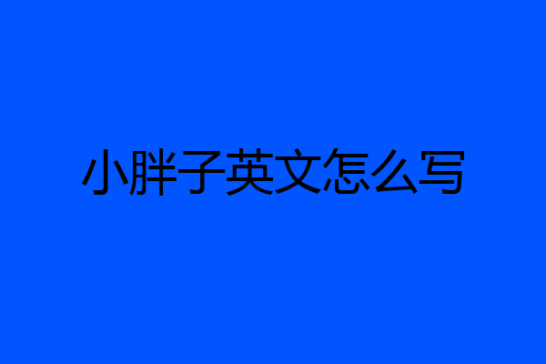 小胖子英文怎么写
