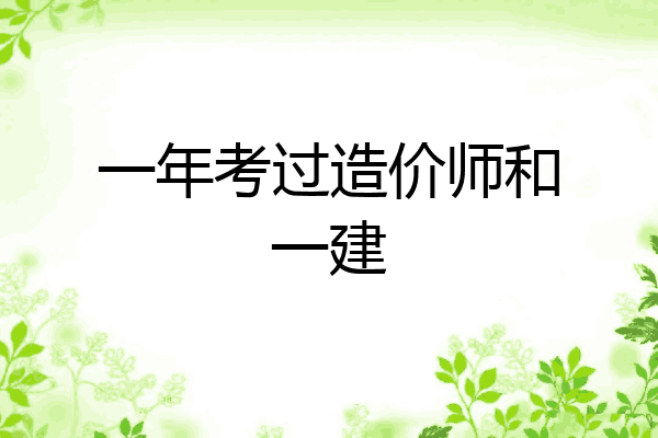 一年考过造价师和一建