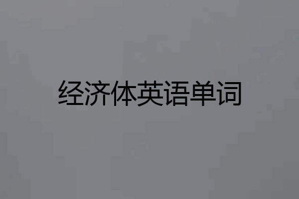 经济体英语单词