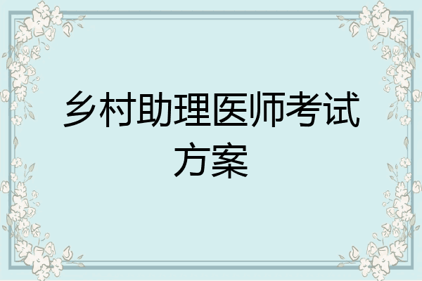 乡村助理医师考试方案