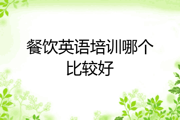 餐饮英语培训哪个比较好